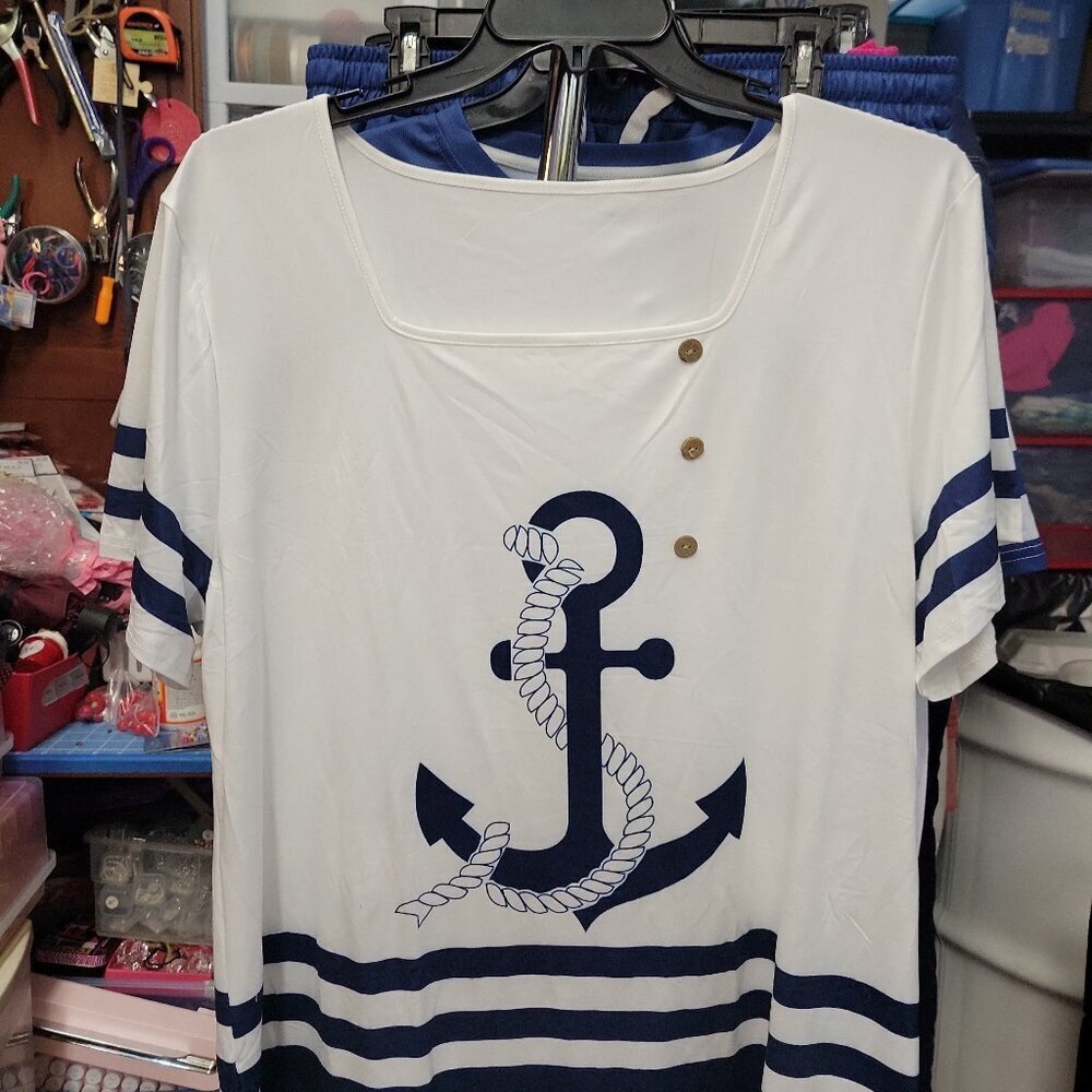 Nautical Tunic Top Cruise Wear 2XL Lightweight